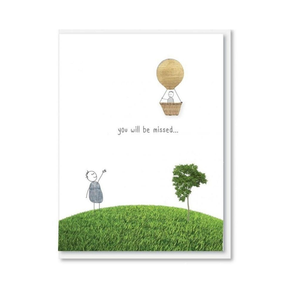 NZ MADE Greeting Card- You Will Be Missed - Funky Gifts NZ