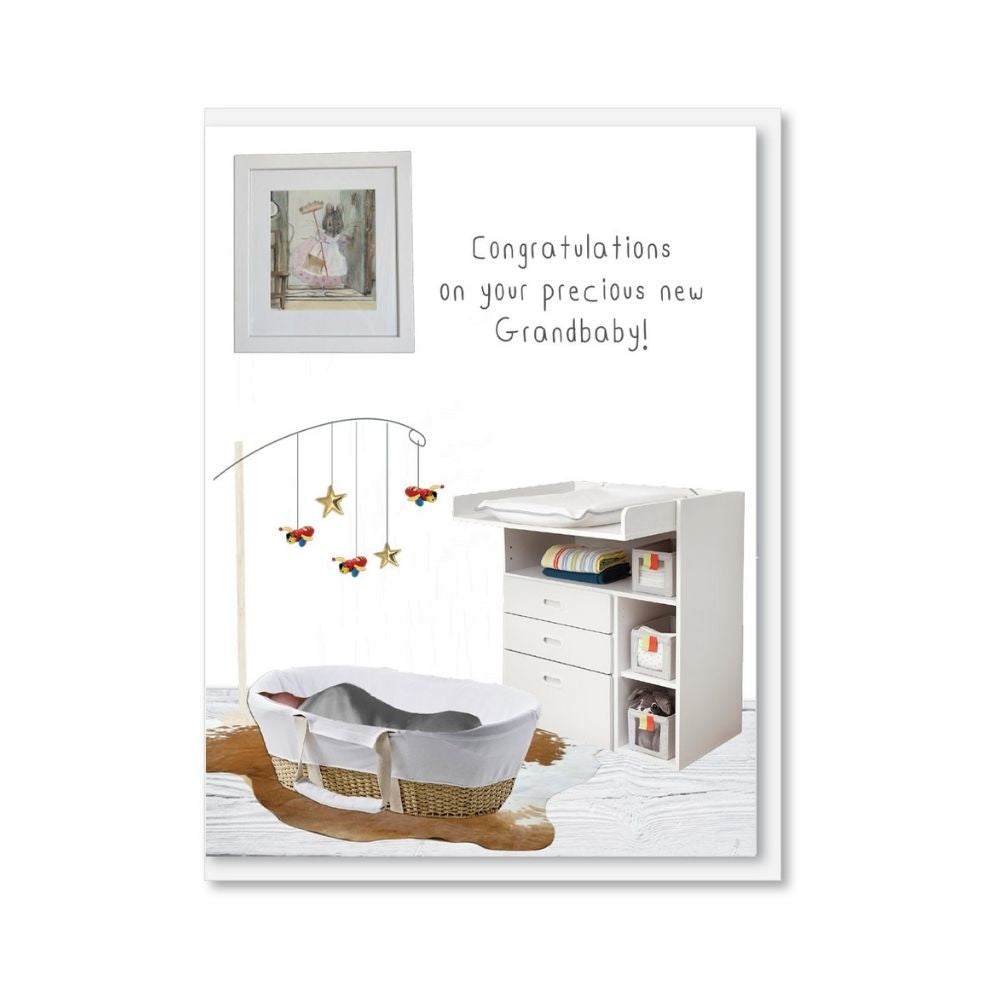 NZ MADE Greeting Card - Congratulations on your Precious New Grandbaby! - Funky Gifts NZ