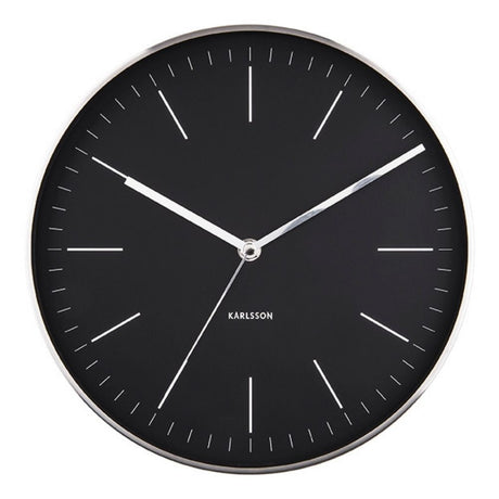 Karlsson Wall Clock Minimal - Black - Funky Gifts NZ