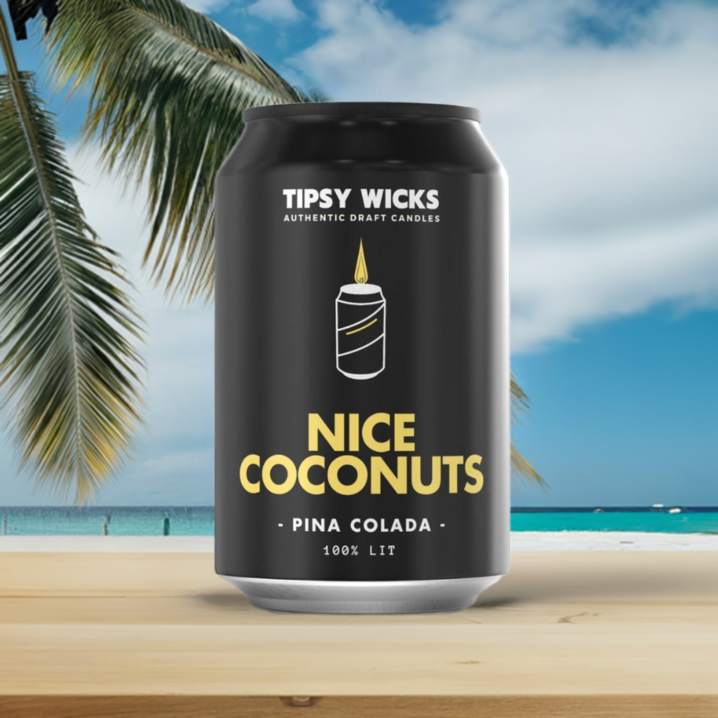 Tipsy Wicks Can Candle - Nice Coconuts - Funky Gifts NZ