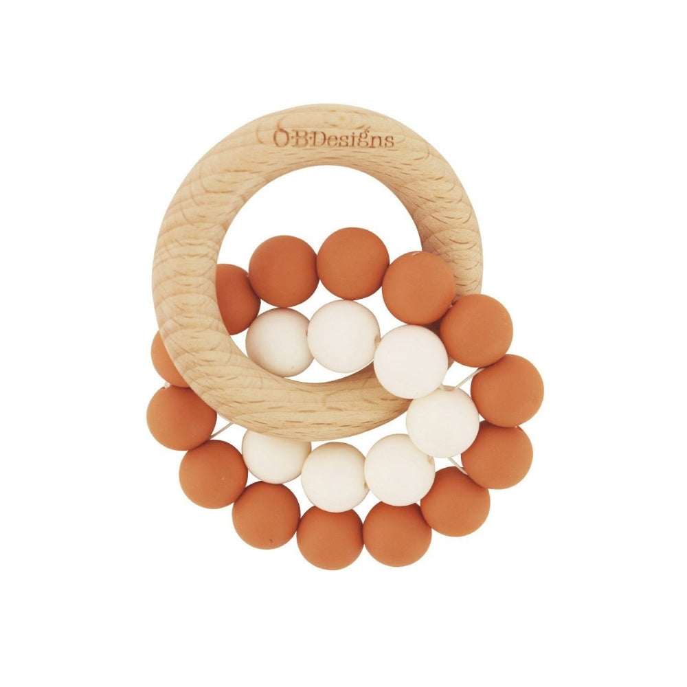 Organic Beechwood Teether Toy - Cinnamon - Funky Gifts NZ