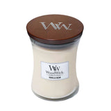 Medium WoodWick Scented Soy Candle - Vanilla Bean - Funky Gifts NZ