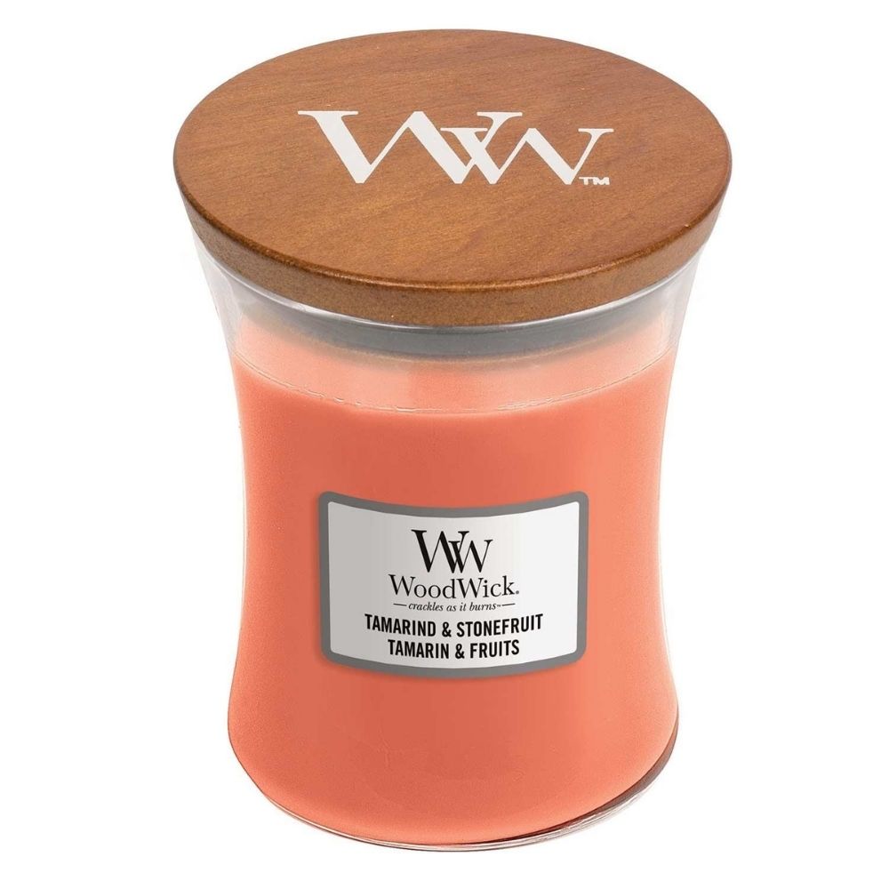 Medium WoodWick Scented Soy Candle - Tamarind & Stonefruit - Funky Gifts NZ