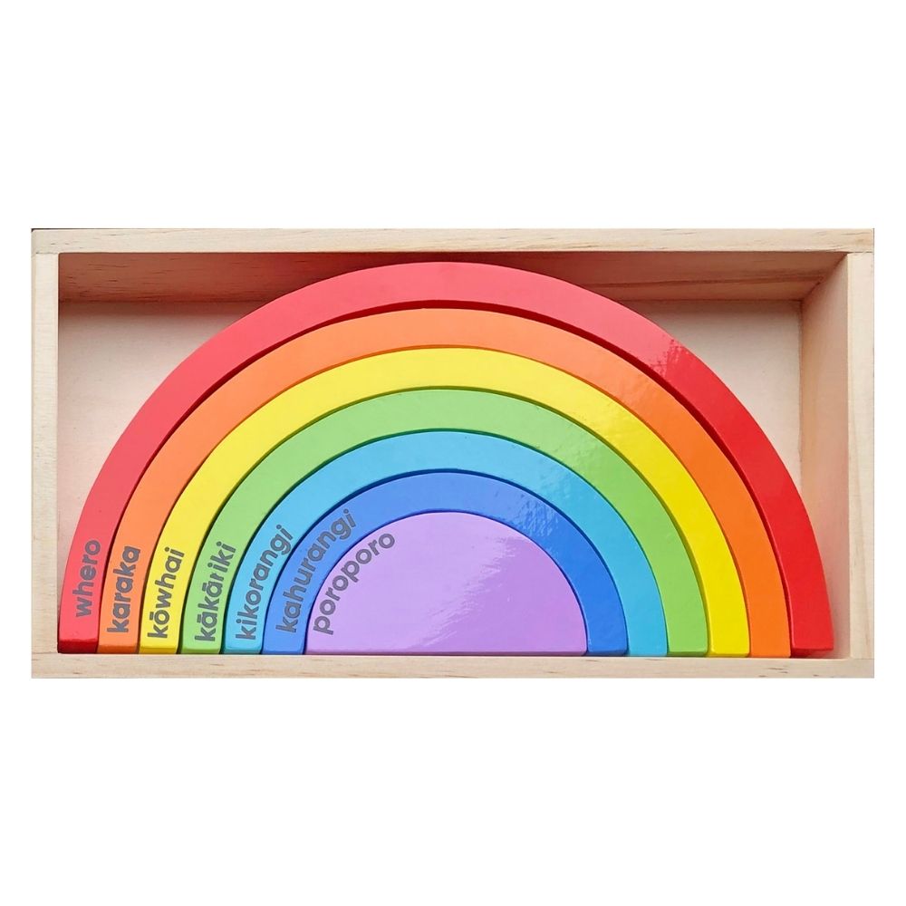 Te Reo Maori - Rainbow Puzzle Blocks - Funky Gifts NZ