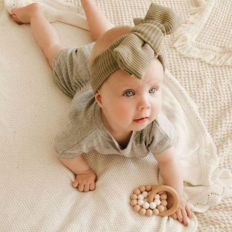Organic Beechwood Teether Toy - Blush Pink - Funky Gifts NZ