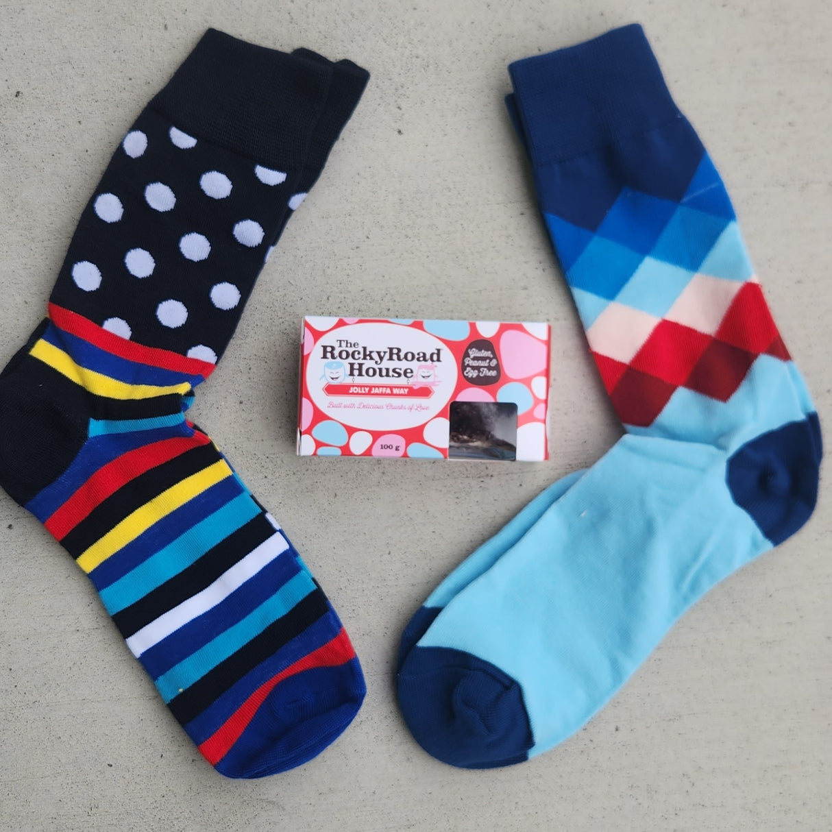 Socks & Chocs in a Box - Assorted - Funky Gifts NZ