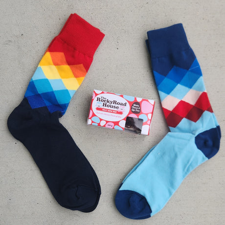 Socks & Chocs in a Box - Assorted - Funky Gifts NZ