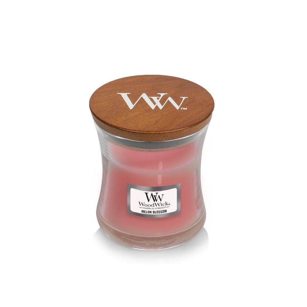 Small WoodWick Scented Soy Candle - Melon Blossom - Funky Gifts NZ