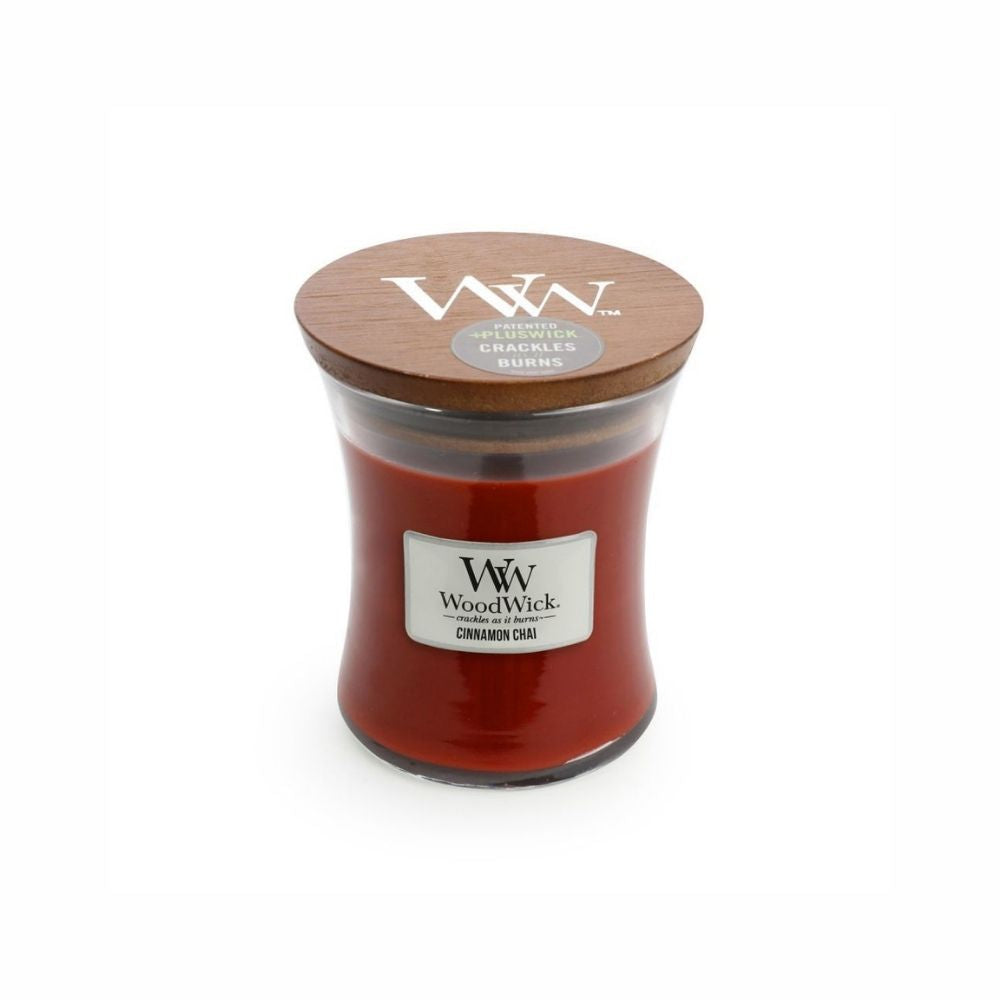 Small WoodWick Scented Soy Candle - Cinnamon Chai - Funky Gifts NZ