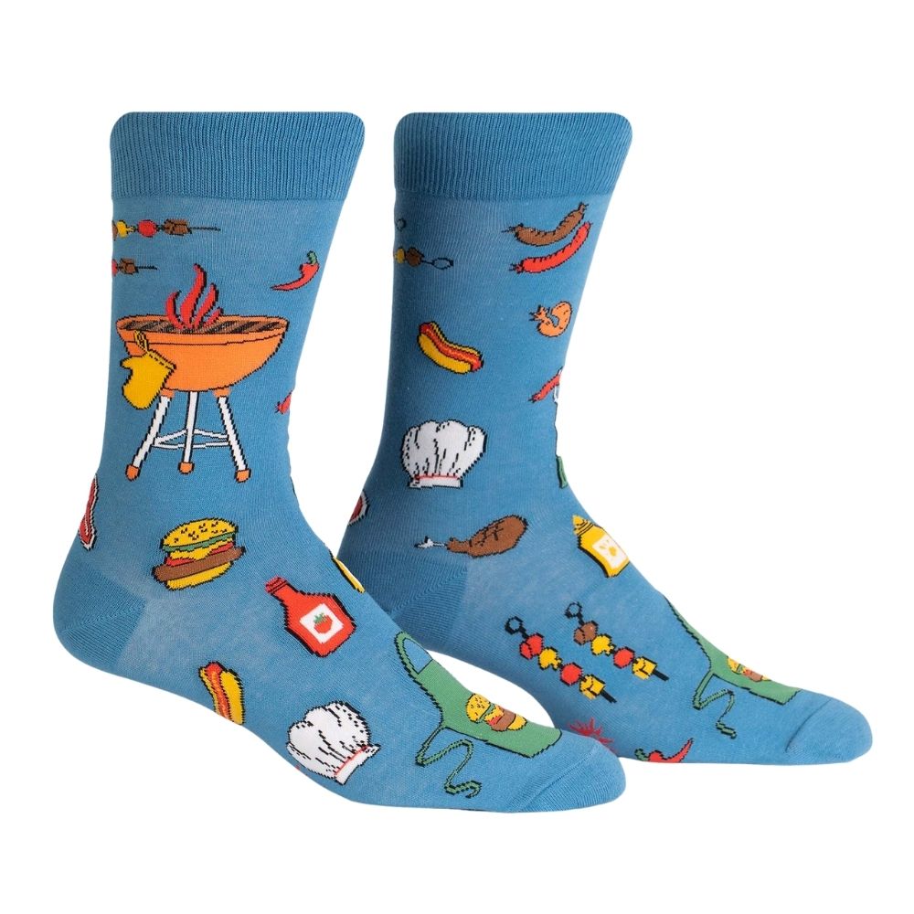 Sock It To Me - Men's Crew Socks - Grillin' It - Funky Gifts NZ