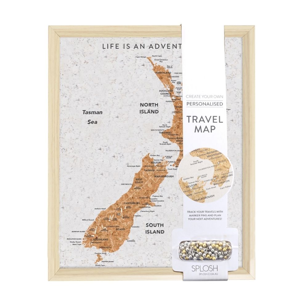 New Zealand Desk Travel Map - Pin Board - Funky Gifts NZ
