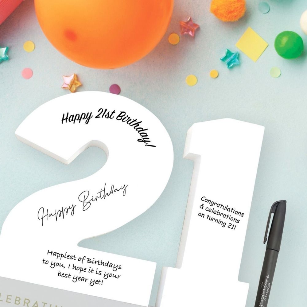 Signature Numbers - 21st Birthday - Funky Gifts NZ