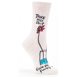 Blue Q Socks – Women's Crew – Take No Sh*t - Funky Gifts NZ