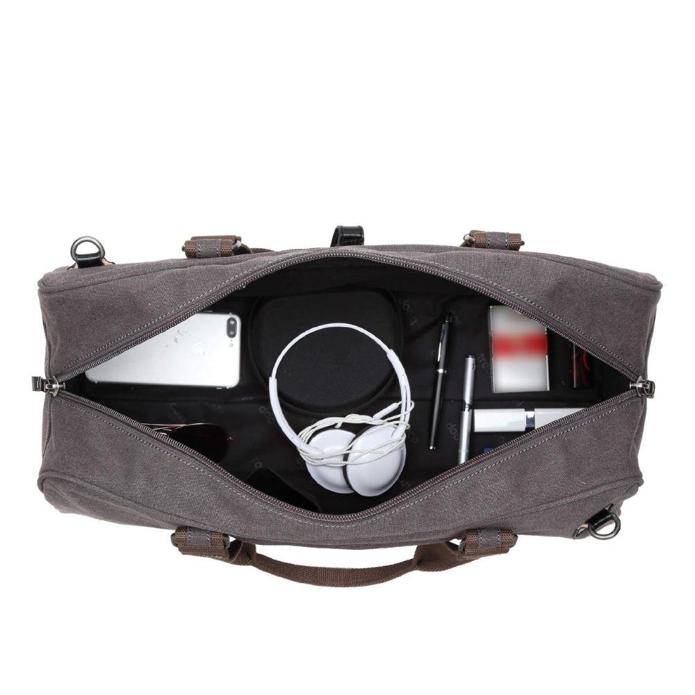 Troop Explorer Hold All Travel Duffel Bag - Black with Khaki Trim TRP0389 - Funky Gifts NZ