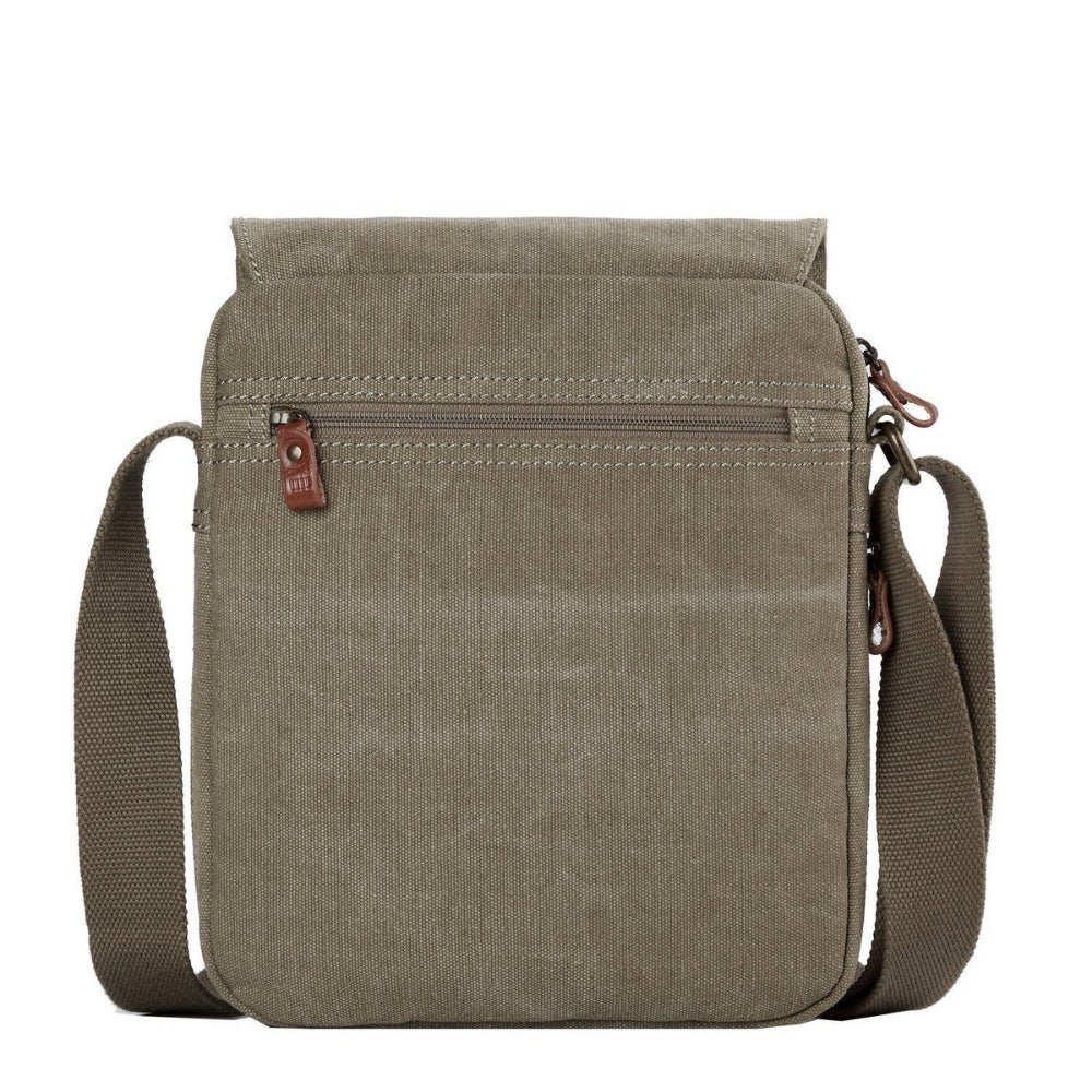 Troop London Classic Canvas Across Body Bag - Khaki TRP0211 - Funky Gifts NZ