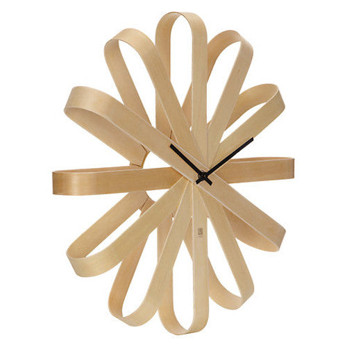 Umbra Ribbonwood Clock - Funky Gifts NZ