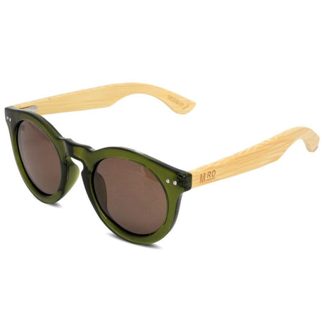 Moana Road Sunglasses - Grace Kelly Olive Green with Wood Arms #3309 - Funky Gifts NZ