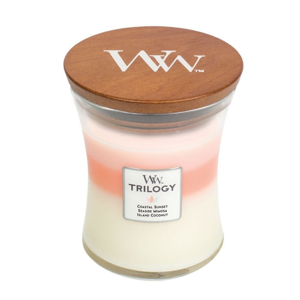 Medium Trilogy WoodWick Scented Soy Candle - Island Getaway - Funky Gifts NZ