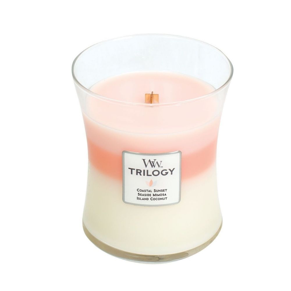 Medium Trilogy WoodWick Scented Soy Candle - Island Getaway - Funky Gifts NZ