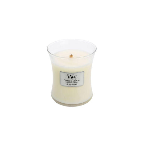 Small WoodWick Scented Soy Candle - Island Coconut - Funky Gifts NZ