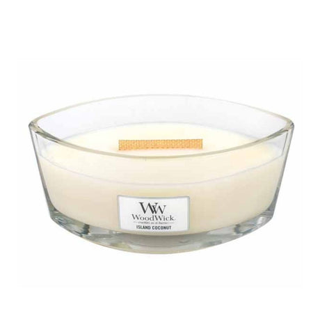 Ellipse WoodWick Scented Soy Candle - Island Coconut - Funky Gifts NZ