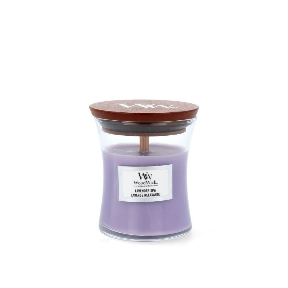 Small WoodWick Scented Soy Candle -  Lavender Spa - Funky Gifts NZ