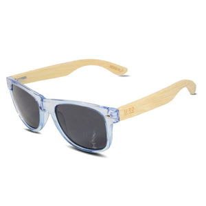 Moana Road Sunglasses 50/50s - Ice Blue with Wooden Arms #3007 - Funky Gifts NZ