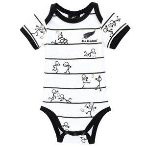 All Blacks Stick Figures Baby Bodysuit - 1 (12-18 months) - Funky Gifts NZ