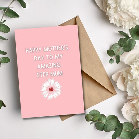 Mother's Day Greeting Card - Amazing Step Mum - Funky Gifts NZ