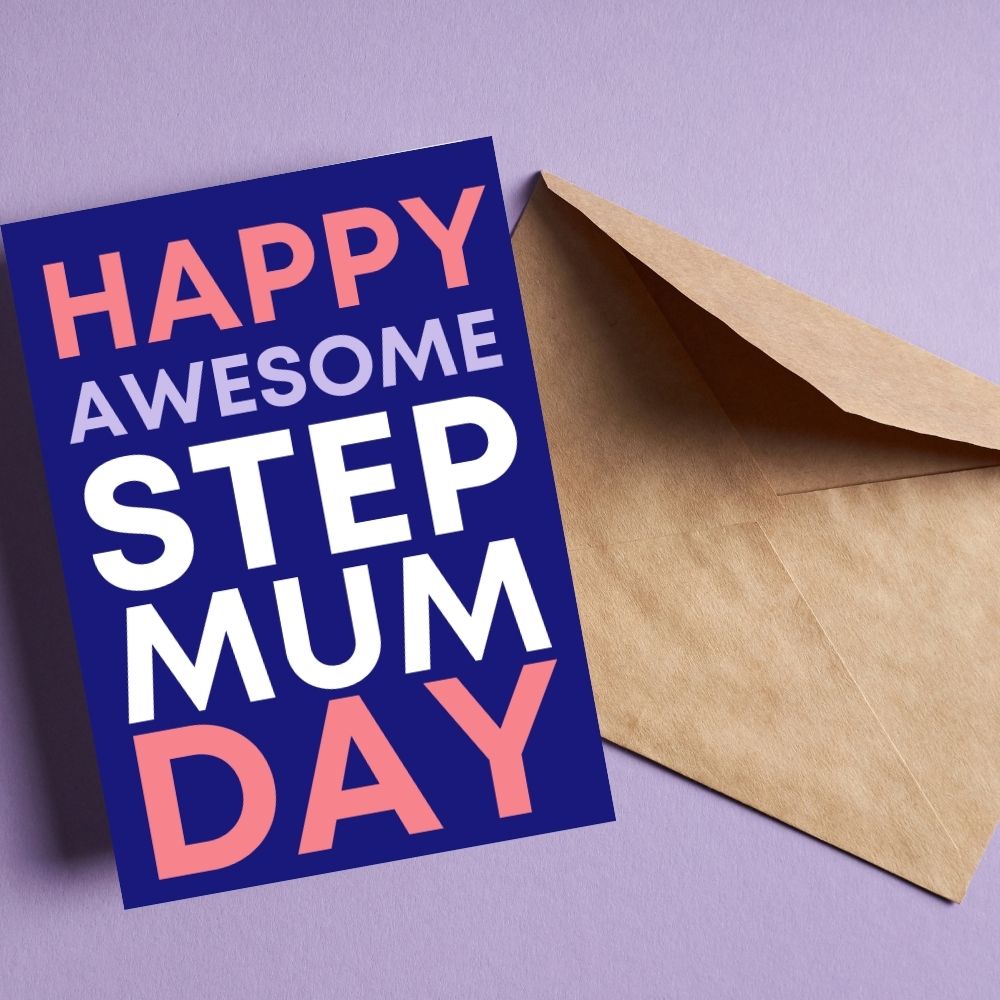 Mother's Day Greeting Card - Awesome Step Mum - Funky Gifts NZ