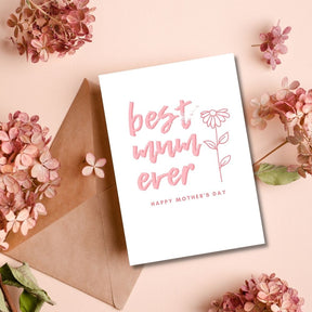 Mother's Day Greeting Card - Best Mum - Funky Gifts NZ