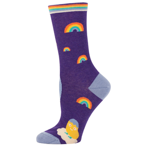 Blue Q Womens Crew Socks Shitting Rainbows kind of day from Funky Gifts NZ