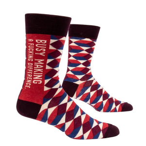 Blue Q Socks - Men's Crew - Making A Difference - Funky Gifts NZ