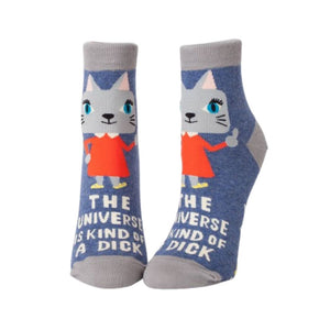 Blue Q Socks – Women's Ankle - Universe Is Kind Of A Dick