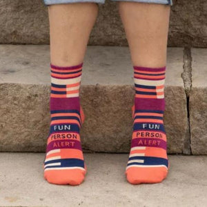Blue Q Socks – Women's Ankle - Fun Person Alert - Funky Gifts NZ