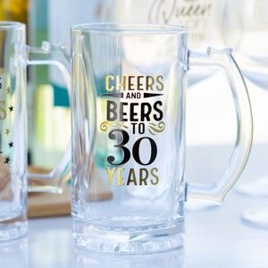 Celebrations Beer Glass -30th Birthday - Funky Gifts NZ