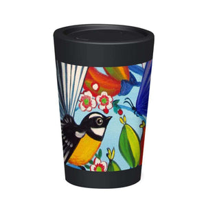 Cuppa Coffee Cup - Fantail & Butterfly 12oz - Funky Gifts NZ