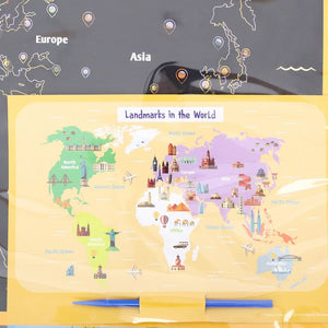 Kid's Scratch Map - Landmarks in the World - Funky Gifts NZ