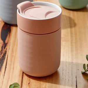 Eco Brew Blush Ceramic Travel Mug - Funky Gifts NZ