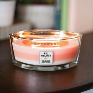 Ellipse Trilogy WoodWick Scented Soy Candle - Island Getaway - Funky Gifts NZ