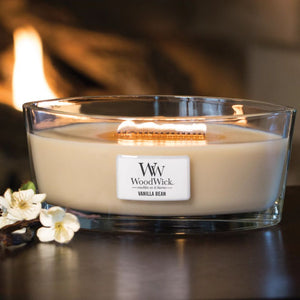Ellipse WoodWick Scented Soy Candle - Vanilla Bean - Funky Gifts NZ