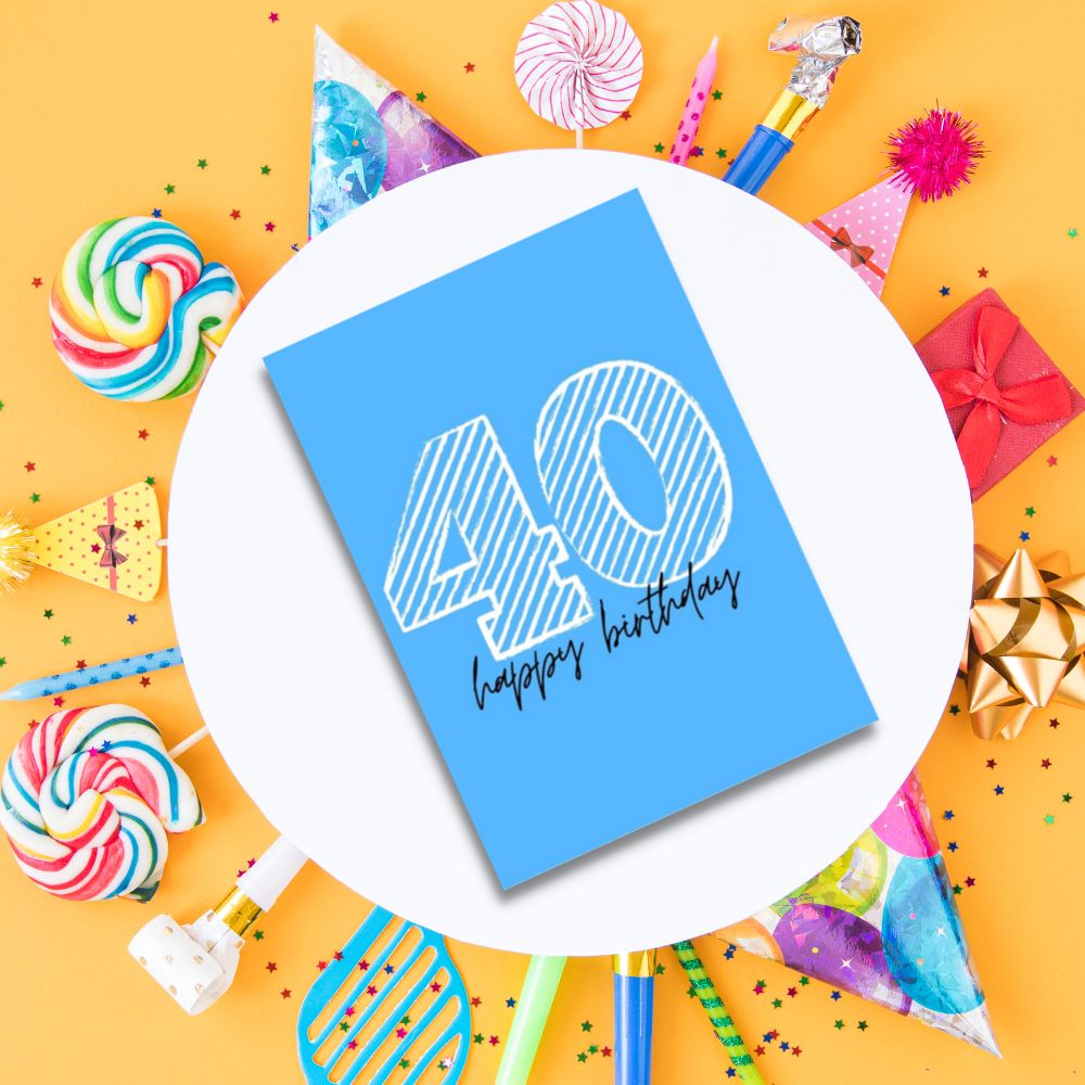 Greeting Card - Happy Birthday 40 - Funky Gifts NZ