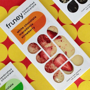 Fruney White Chocolate, Macadamia & Strawberries 75g - Funky Gifts NZ