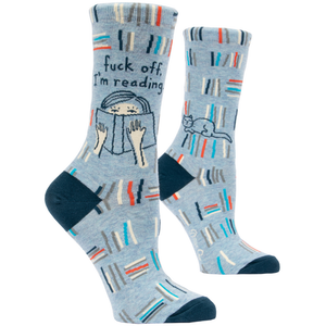 Blue Q Socks – Women's Crew – F*ck Off, I'm Reading - Funky Gifts NZ