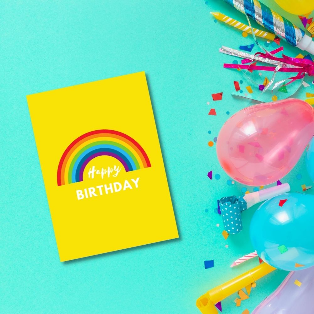 Greeting Card - Birthday Rainbow - Funky Gifts NZ