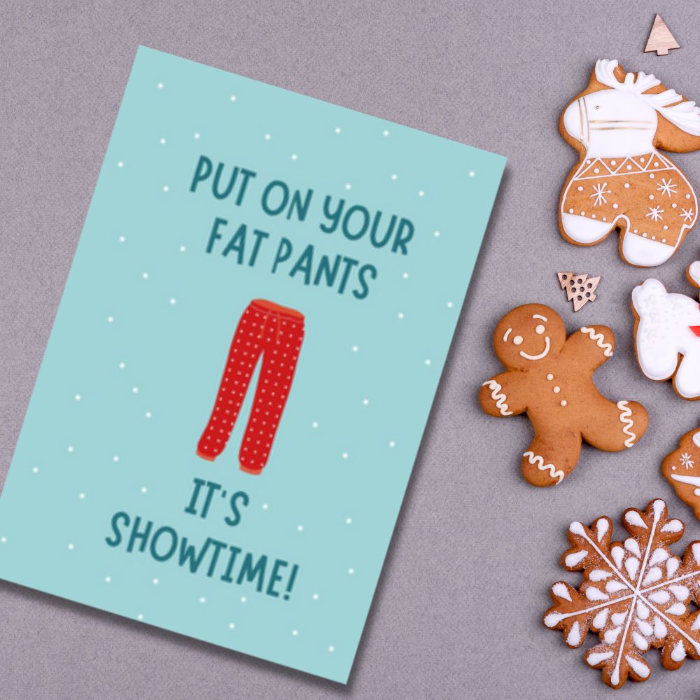 Christmas Greeting Card - Fat Pants - Funky Gifts NZ