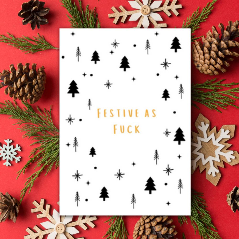 Christmas Greeting Card - Festive AF Trees - Funky Gifts NZ