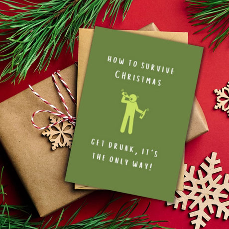 Christmas Greeting Card - Survive Christmas - Funky Gifts NZ