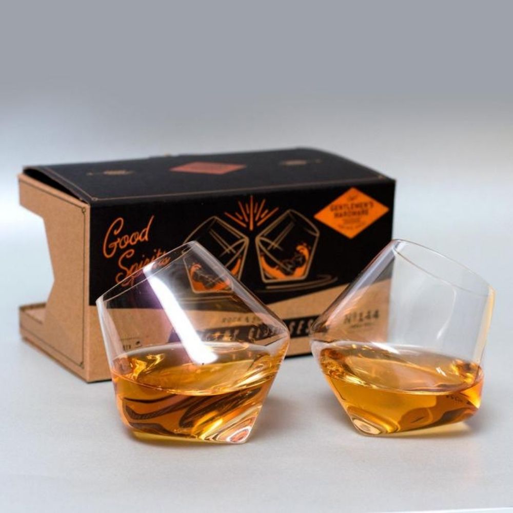 Gents Hardware Rocking Whisky Glasses from Funky Gifts NZ