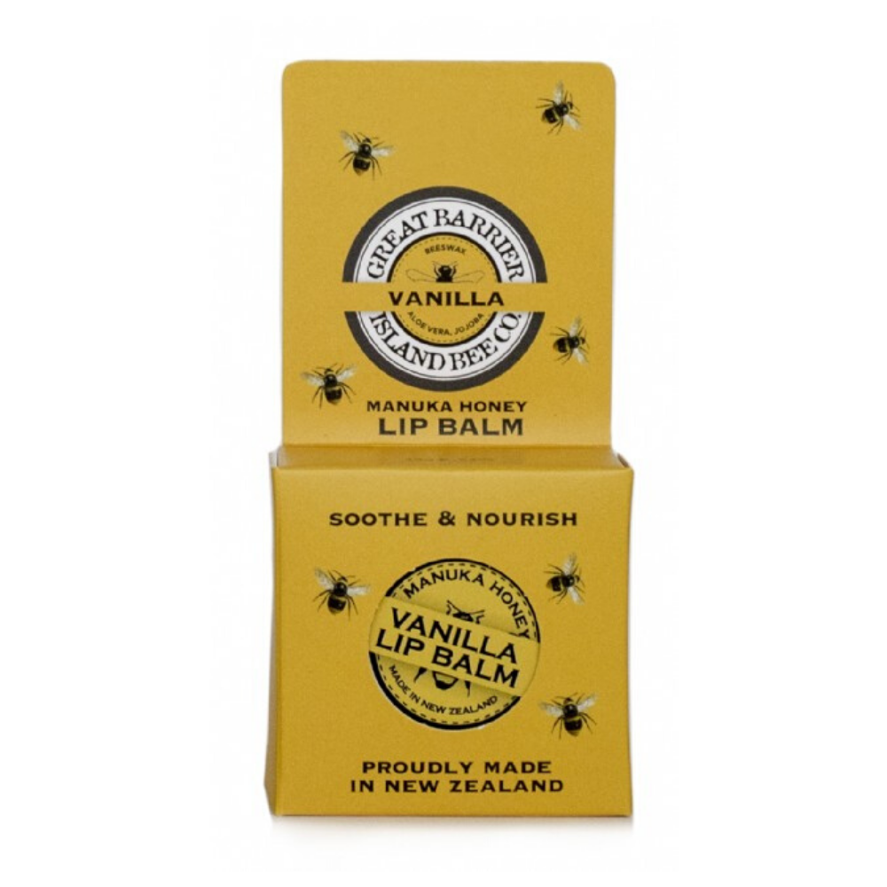 Great Barrier Island manuka Honey Lip balm Vanilla Made in NZ from Funky Gifts NZ